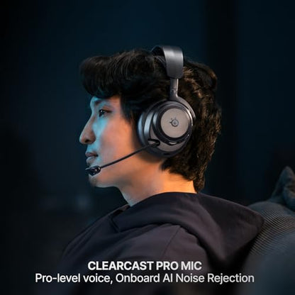 SteelSeries Arctis Nova Pro Omni - Hi-Res Wireless Gaming Headset, 96kHz/24bit, ANC, ClearCast Pro Mic, AI Noise Rejection, Mobile App, Mix 2.4GHz + BT, OmniPlay PC+PlayStation+Xbox - Graphite - color: Graphite - Exclusive