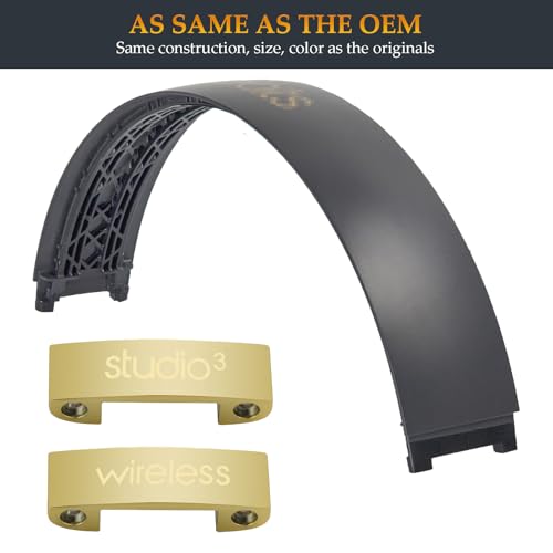 Beat Studio 3 Headband and Hinges Same as the OEM Arch Band + Hinge Repair Kit Compatible with Beats Studio3/A1914, Studio 2 Wired/Wireless (B0500/B0501), Studio Pro/A2924 Headphones (Shadow Gray) - color: Gray