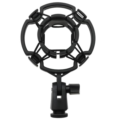 Universal Microphone Shock Mount for 42-46mm Mics, Professional Anti-Vibration Holder with 3/8" or M16 Thread, Compatible with Studio Condenser Microphone for Recording, Podcasting, Streaming
