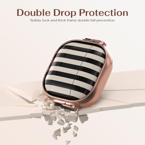 for AirPods 5/4 Case(2026/2024) with Double Safety Lock,Black White Stripes - color: Black White Stripes, size: AirPods 5/4 Case (2026/2024)