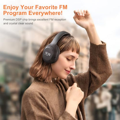 F2 FM Radio Headphones Wireless Bluetooth 5.2 Rechargeable - style: F2 BT