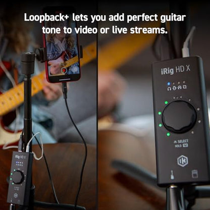 IK Multimedia iRig HD X Guitar Audio Interface - 96 kHz Music Recording, 24-bit, For iPhone, iPad, Mac, iOS, And PC With Lightning Cable, USB-C, Guitar Accessories, Recording Studio Equipment - size: iRig HD X