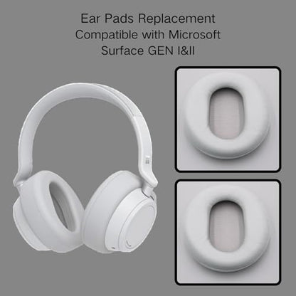 Ear Pads Replacement - Compatible with Microsoft Surface GEN I&II Headphone | Protein Leather Ear Cushions Cups, Breathable Mesh Cover with Mounting Clips (Gray) - color: Gray