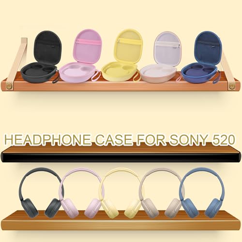 Hard Headphone Case for Sony WH-CH520 / JBL Tune Live 670NC, Yellow | Protective Carring Storage Case for Over-Ear Headphones, with Handle Strap & Mesh Pocket - color: YELLOW
