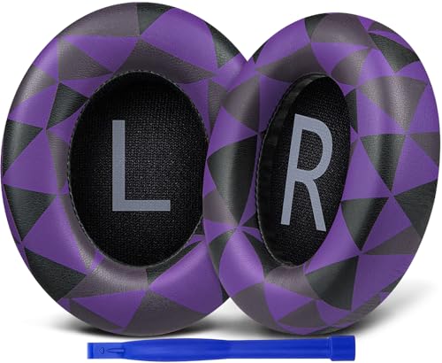 SOULWIT Replacement Earpads for Bose 700 (NC700) Wireless Headphones, Ear Pads Cushions with Softer Protein Leather, High-Density Noise Cancelling Foam, Added Thickness - Purple Black - color: Purple Black