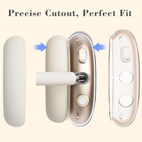 Bear Bowknot Clear Case for Apple AirPods Max, Anti-Scratch Ear Pad Covers/Ear Cups Cover/Headband Cover, Headphone Protective Accessories for AirPods Max(2020 Lightning/2024 USB-C) - color: Bear Bowknot/Beige