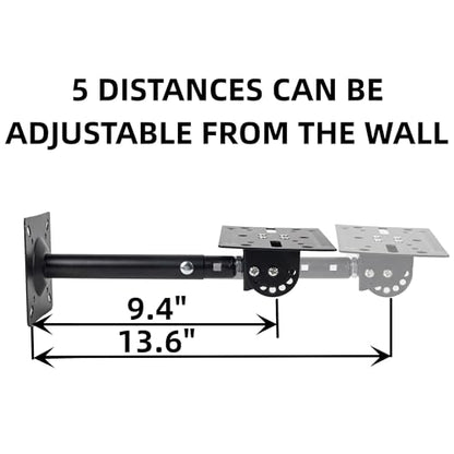 Speaker Wall, Ceiling, or Shelf Mounts Brackets Holders and Stand Mount | Heavy Duty Support up to 80lb, Adjustable Swivel & Tilt (2 Packs,Black)