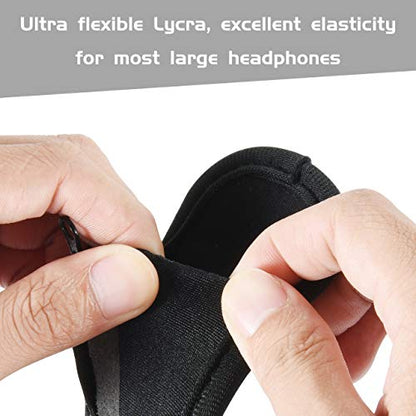 Large Sized Replacement Headband Cushion Pad Cover Head Band Protector with Zipper, Headband Cover Cushion Protector Pad for Headphones (Max for 2-1/2''W Cushion pad, Black) - size: Max for 2-1/2''W cushion pad