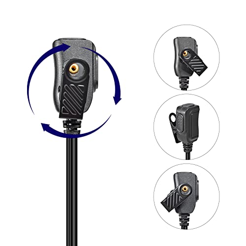 UAYESOK Walkie Talkie Earpiece for Motorola Talkabout Radio, 2 Pack | T200, T200TP, T260, T402, T460, T465, T600, T800, Acoustic Tube Headset with Mic PTT