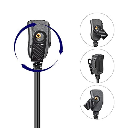 UAYESOK Walkie Talkie Earpiece for Motorola Talkabout Radio, 2 Pack | T200, T200TP, T260, T402, T460, T465, T600, T800, Acoustic Tube Headset with Mic PTT
