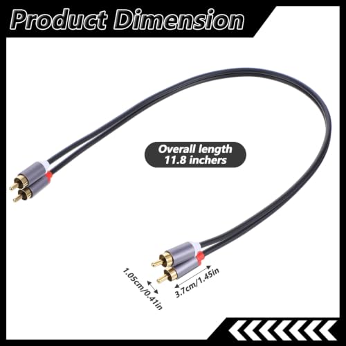 Xthrotsenk 2 Pcs RCA Cables 2RCA Male to 2RCA Audio Male 1FT RCA Cables Car Audio Subwoofer Cable for Home Theater Amplifiers Active Speakers Preamplifier