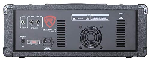 Rockville RPG2X12 PA Speaker System - Dual 12 Inch Powered Speakers, 8-Channel Mixer with Bluetooth, Adjustable Stands, 2 Wired Microphones, Cables - size: 12"