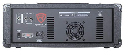 Rockville RPG2X12 PA Speaker System - Dual 12 Inch Powered Speakers, 8-Channel Mixer with Bluetooth, Adjustable Stands, 2 Wired Microphones, Cables - size: 12"