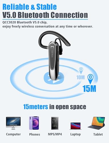 Link Dream 2 Pack Bluetooth Earpiece for Cell Phone with Mute - size: 2 Pack