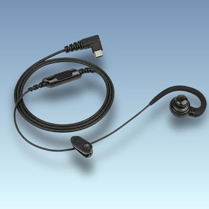USB C Push-to-Talk Headset, C-Shape Earpiece with Inline PTT Mic & Removable Eartip – Compatible with MS Teams & Zello Walkie Talkie App – VP PTT S27