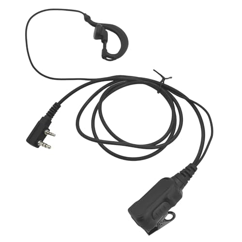 G Shape Uv-5r Ear-Piece 2 Way Radio Ear Piece K1 2 Pin Earpiece 2 Prong Walkie Talkie Headset with Mic Headphones for Retevis Kenwood Baofeng Samcom Arcshell 007 rt22p 888s uv5r ar 152 ar-6