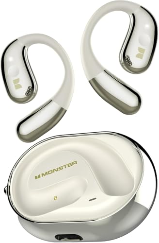 Monster Open Ear AC360, Wireless Bluetooth Rotary Earphone, with Lanyard, Upgraded Bluetooth 6.0, Touch Control, 24h Long Battery Life, IPX5 Waterproof,Long-Lasting Wear Without Fatigue