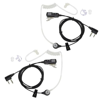 CYen Two Way Radio Earpiece Transparent Security Headphones Walkie Talkie Earphone Compatible AVPH3 Earpiece with VOX-PTT Pair