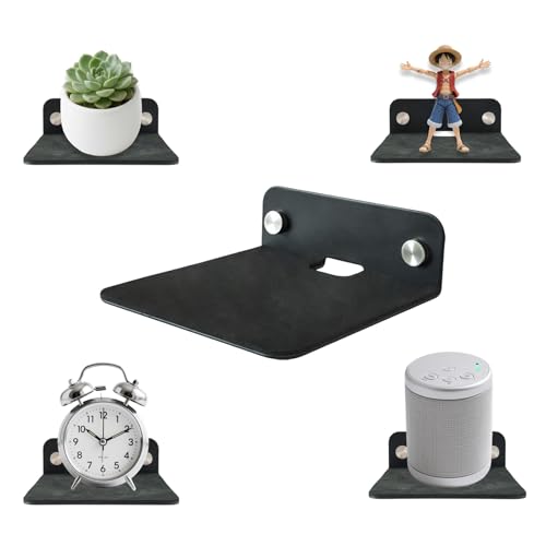 Small Wall Shelf Speaker Stand,Universal Rear Speaker Shelves for Samsung, Sony, JBL,Sonos,Floating Wall Mount for Webcam, Mesh Router (Black-1)
