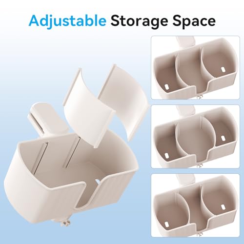 4 in 1 Desk Cup Holder with Storage Tray and Headphone Hanger | Clamp on design, rotating headphone hanger, detachable storage tray, cable holes, fits 5-50mm desks