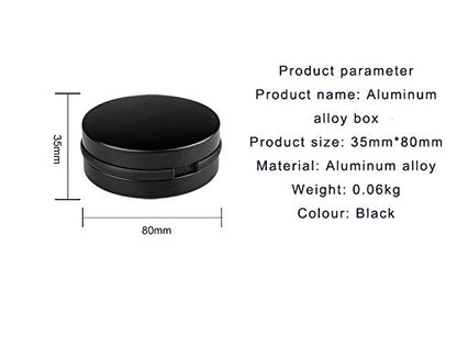Earbuds IEMs Case,Mini Portable Earphone Case, Waterproof Aluminum Alloy Housing Headphone Case for Travel, Protective, Dust Proof, Water Resistant, Lightweight Universal Carrying , Black