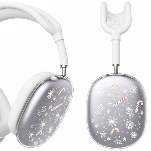 for AirPods Max Headphones Christmas Ear Covers for AirPods Max 2 | Cute Snowflake Clear Ear Cups Cover | White Silicone Ear Pad Case Headband Cover for Apple AirPods Max 2/1 (2026/2024/2020) - color: Snowflake A/White