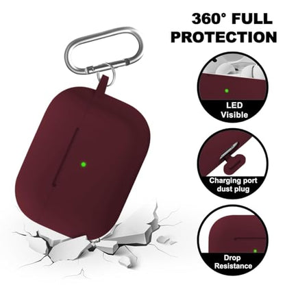Full-Coverage dustproof Design for AirPods Pro 3 Case Cover with Cleaner Kit, Soft Silicone Cover for AirPods Pro 3rd Generation Comes with Keychain,Suitable for 3rd Generation Case,Wine Red - color: C1-Wine Red+pen