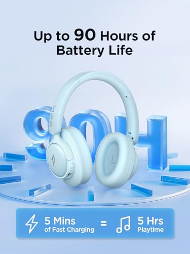 1MORE Wireless Bluetooth Noise-canceling Headphones - HQ31 SonoFlow SE Over-Ear Headphones with Hi-Res Audio, 90H Playtime, Clear Calls, Preset EQ Via App, Comfort for Home Office Travel(Blue) - color: Blue