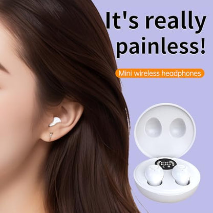 Mini Invisible Earbuds for Work and Sleep - Best Small Earbuds for Small Ear Canals - color: White