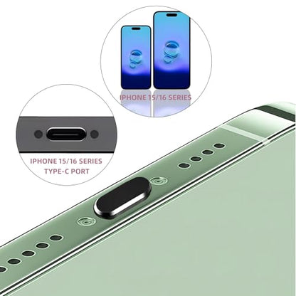 아이폰용 먼지 플러그 8개, VEINARDYL USB C 충전 포트 프로텍터 캡, 클리닝 브러시 10개, 헤드폰 잭 더스트 플러그 충전기 커버, 아이폰 15/16 플러스 프로 맥스 아이패드 10세대/에어-핑크와 호환 - color: 핑크