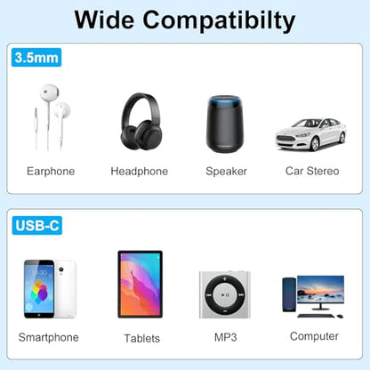 Poyiccot USB C to 3.5mm Audio Jack Cable, 1 to 3 Ways 3.5mm TRRS Aux to USB C Splitter Type C to Headphone Aux Cable Compatible with Micphone, Headphone, Galaxy, MacBook, 30cm/1ft - style: 1 to 3ways