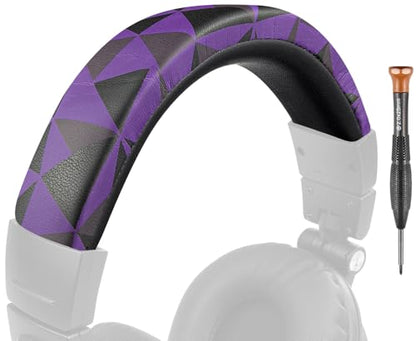 SOULWIT Headband for Audio Technica ATH M50, M50X, M50XWH, M50XBT, M50XBT2, M50S/LE Headphones, Replacement Headstrap Pad Repair Part (Purple Black) - color: Purple Black