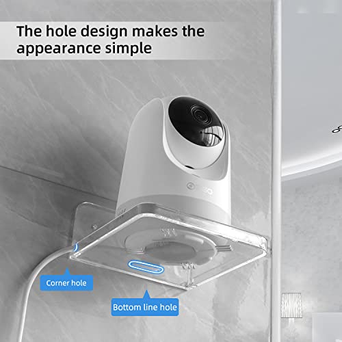 Wall Mount Floating Shelves for 2 Pcs Camera Mini Speaker Shelf Baby Monitor - Clear Mini Shelf Flexible Use for Wall Space in Bedroom Bathroom Kitchen Living Room - size: Small Clear