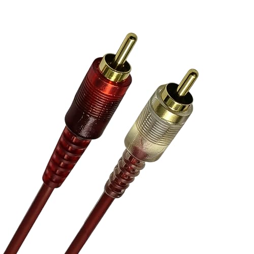 HTDYOO RCA Cables, 2 RCA Stereo Audio Cable - 5 Feet. | Gold-Plated | 2-Male to 2-Male RCA audio stereo subwoofer cable
