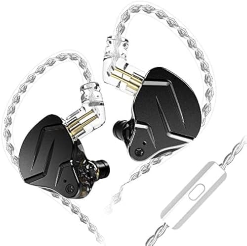 KZ ZSN PRO X in-Ear Earbud Headphones with Mic Dual Driver 1BA+1DD Hybrid Wired Earbuds Earphones Compatible with Android, iPhone, iPad, Laptops, MP3 and Most 3.5mm Interface (Black with Mic) - color: Black, size: With Mic