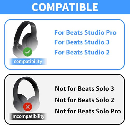 Adhiper Silicone Sweat Headband Cover for Beats Studio Pro & Studio 3 Headphones, Silicone Cover Headphone Cover Accessories for Beats Studio Pro, Studio 3 Headband, Washable & Sweatproof - Red - color: Red