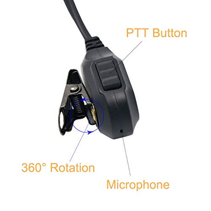 Walkie Talkie Earpiece 2 Pin C Shape Radio Headset, 2 Pack