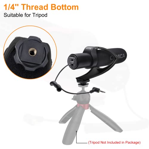 comica CVM-V30 Pro Camera Directional Condenser Microphone Shotgun Video Supercardioid Microphone for Canon Nikon Sony Panasonic DSLR Camera with 3.5 mm Jack (Black) - color: CVM-V30 PRO B