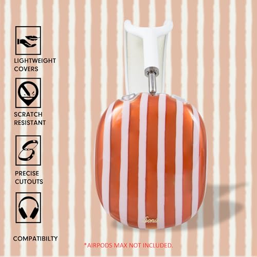 Sonix Protective Case for AirPods Max Headphones - Stylish TPU Hard Shell Ear Cup Covers | Abstract Stripe Pumpkin - color: Abstract Stripe Pumpkin