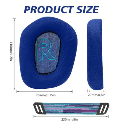 Replacement Earpads for Logitech G733 G535 G335 Lightspeed Wireless Gaming Headset, Ear Pads Cushions with Comfort Noise Isolation Foam (Blue) - color: Blue
