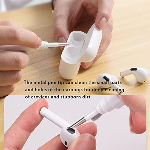 Cleaner Kit for Airpods,Earbuds Cleaning kit for Airpods Pro 1 2 3, Multi-Function Cleaning Tool with Brush for Wireless Earphones Bluetooth Headphones Camera and iPhone(White) - color: White
