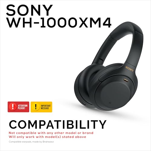 Sheepskin Earpads for Sony WH-1000XM4 Headphones, Soft Real Leather, Memory Foam Extra Comfort, Durable & Long Lasting Ear Cushions by Brainwavz - color: XM4 Sheepskin Leather
