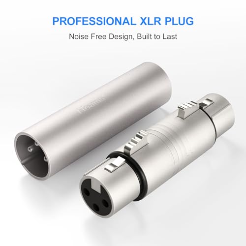 Professional 4 Pack (2 Pair) XLR Adapter, Noise Free, Long-Lasting | 3 Pin XLR Female to Female & Male to Male Connector, XLR Gender Changers, Fit for Microphone, Audio Mixer, Speaker, Silver - size: 2 Pair