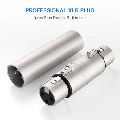 10 Pack (5 Pair) Professional XLR Adapter, Noise Free, Long-Lasting | 3 Pin XLR Female to Female & Male to Male Connector, XLR Gender Changers, Fit for Microphone, Audio Mixer, Speaker, Silver - size: 5 Pair