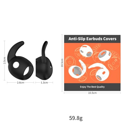 Replacement Silicone Eartips Earbuds Tips Set for Galaxy Buds 3 FE (2025) Earphones Anti-Slip Ear Hooks Wingtip Replacement Silicone Wings (Black Three-Pair Set) - color: Black three-pair set