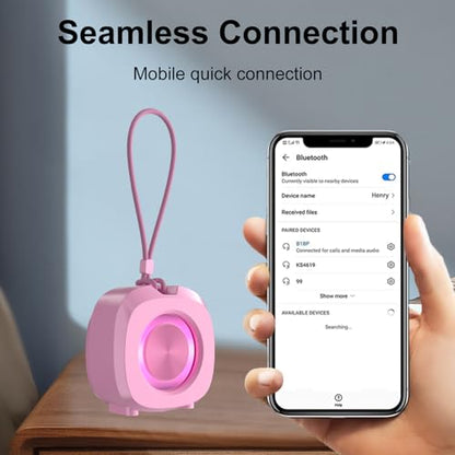 Bluetooth Speaker Portable Media Players Clear Loud Stereo Sound Deep Bass Wireless Speaker With Lights TWS IPX5 Waterproof Small Speakers Long Playtime for Home/Party/Outdoor/Beach Electronic Gadgets - color: Pink
