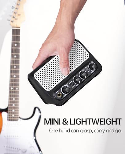 Mini Guitar Amp,LEKATO 10W Portable Electric Guitar Amplifier with Clean & Overdrive Channel,Reverb,Bluetooth Small Guitar Amp for Practice (Black-White) - color: Black-White