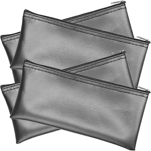 Alasum 4pcs Portable Mic Protective Pouch with Zipper Design, Scratch Resistant Pu Microphone Carrying Bag, Stylish Black Mic Storage Bag for Musicians and Performers