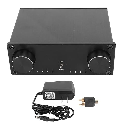 4 in 4 Out Audio Stereo 2.0 L R Audio Sound Selector Box, Dual Channel Lossless HiFi Sound Source Switcher, for DVD Game Consoles (U.S.