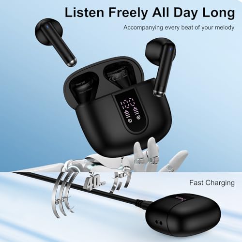 Samsung Wireless Earbuds Bluetooth Earbuds for Samsung Galaxy S26/S26 Ultra | S25 FE/S25 Edge/S24/S23/A17/A56/A36/A26/A16/A55/A35/A25/A15, Android Wireless Earphones in Ear Bluetooth Headphones Headset - color: Black